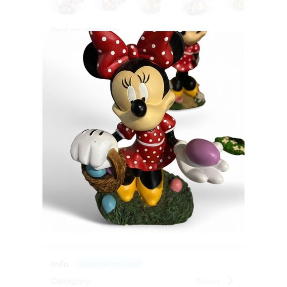 Disney Garden Statue Flower Garden Minnie Mouse Easter Eggs...